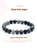 Natural Black Web Jasper Bracelet